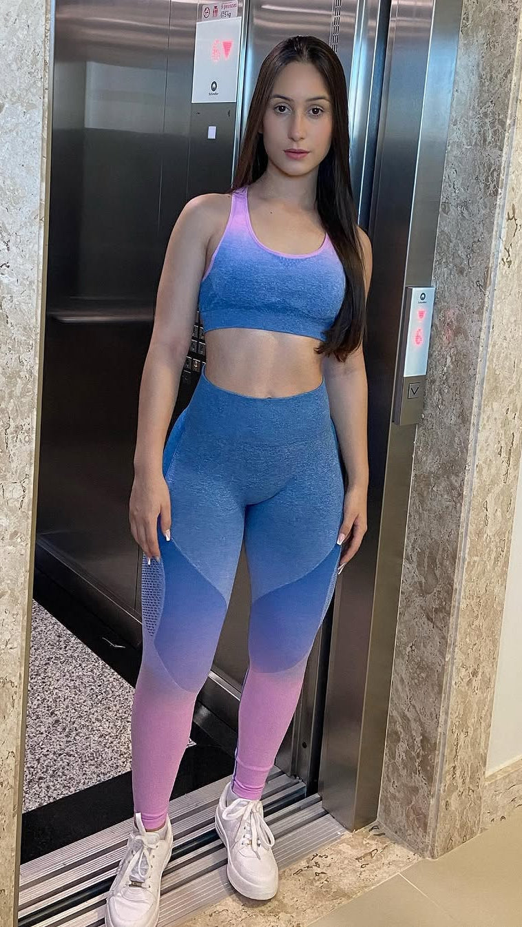 Conjunto Legging Gradient Blue Pink